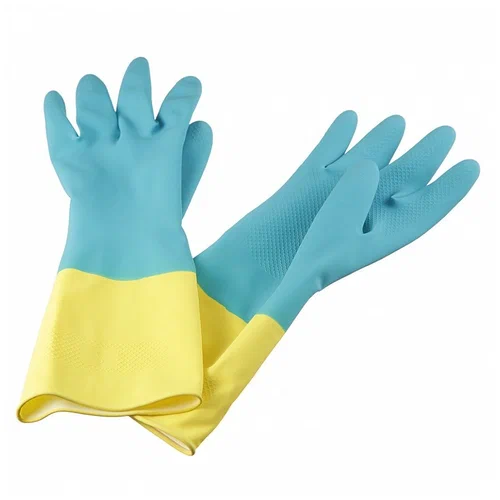Перчатки хозяйственные, двойной цвет р-р XL