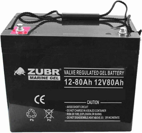Аккумулятор тяговый гелевый ZUBR MARINE GEL NPG 12-80Ah  NPG12-80