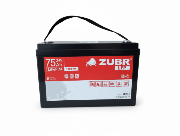 Аккумулятор тяговый литиевый ZUBR LiFePO4 24V 75Ah  ZUBR-LFP-24-75