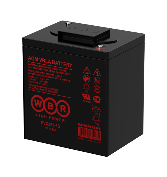 Аккумулятор тяговый гелевый 6V 225Ah WBR EVX225-6G Аккумулятор тяговый гелевый 6V 225Ah WBR EVX225-6G
