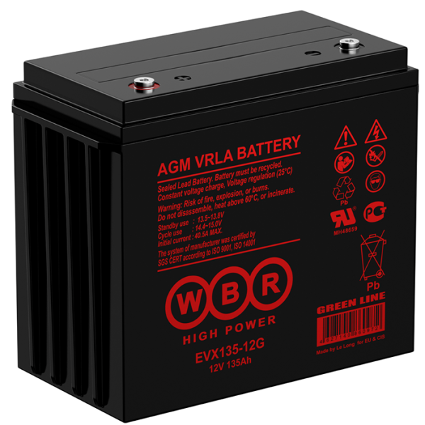 Аккумулятор тяговый гелевый 12V 135Ah WBR EVX135-12G