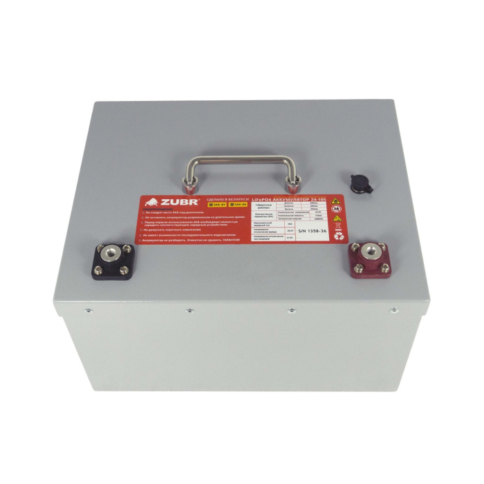 Аккумулятор тяговый литиевый LiFePO4 24V 105Ah Terminal M8 + цветной индикатор заряда Daly 3
