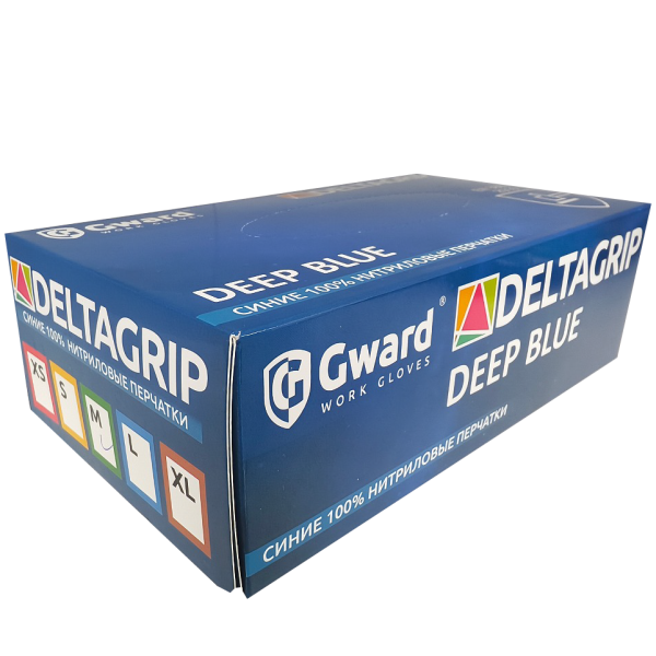 Перчатки нитриловые неопудренные GWARD DELTAGRIP Ultra LS синего цвета XL уп.50 пар