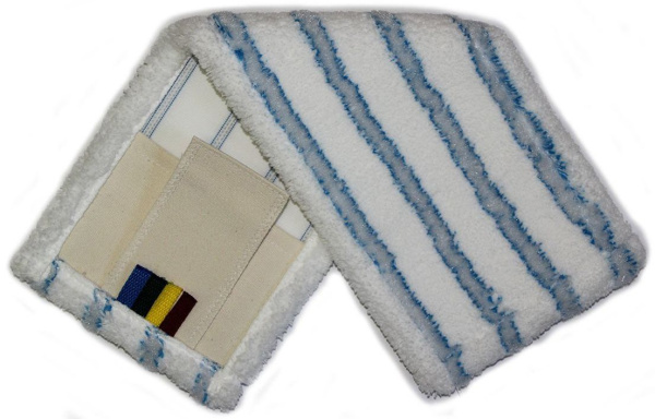 Моп ПРОФ ПЛЮС микроволокно с абразивной полосой карманы + языки 40см  Моп ПРОФ ПЛЮС микроволокно с абразивной полосой карманы + языки 40см